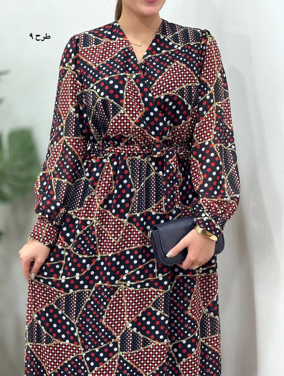 پیراهن بلند حریر آستردار آوا کد 4397